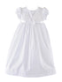 Little Things Mean A Lot Baby Girls White Lace Detail Faye Christening Gown, Sizes NB-24M - SophiasStyle.com